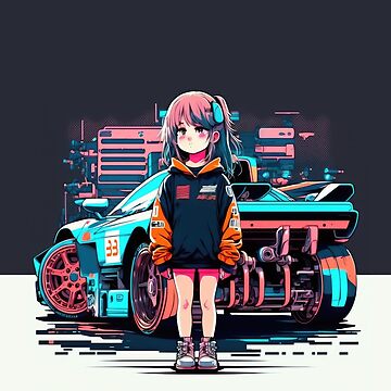 Sci Fi Anime Cyberpunk Anime Racing Queen Pink Car Art Board Print for  Sale by ultra-cool