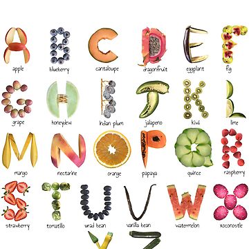 ABC Alphabet Sticker, Letter Sticker, 'Fruity Parade