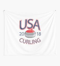 USA Curling T-Shirt 2018 Winter Sports Apparel Wall Tapestry