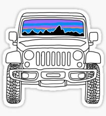 Jeep Sunset with Mountains Sticker