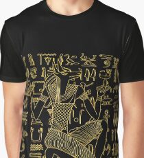 Egyptian Anubis & Hieroglyphics Graphic T-Shirt