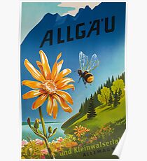 Allgäu, Bayern, Deutschland, Weinlese-Reise-Plakat Poster