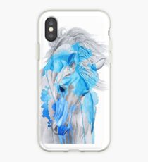 Sapphire blue watercolor stallion iPhone Case