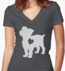 Adore Yorkies: Version Two Women's Fitted V-Neck T-Shirt