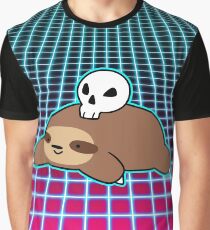 Skull Sloth Vaporwave Graphic T-Shirt