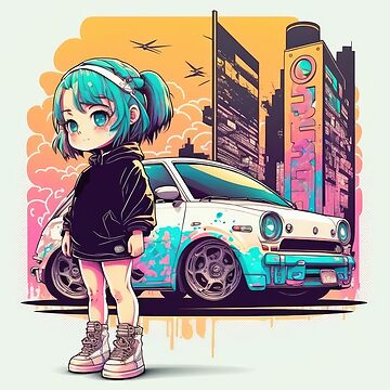 Sci Fi Anime Cyberpunk Anime Racing Queen Pink Car Art Board Print for  Sale by ultra-cool