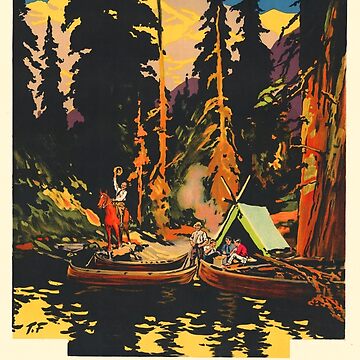 Canadian Fly Fishing Vintage Style 1930s Vintage Travel Poster - 16x24
