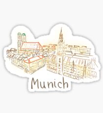 Munich Panorama at night Sticker