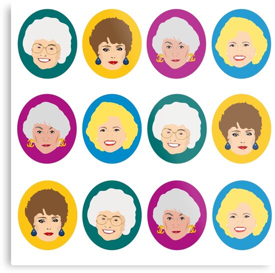 "The Golden Girls Cartoon Style Design" Metal Print by gregs-celeb-art