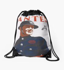 Vintage UK T-Shirt British WW2 Military War Air Raid Poster Drawstring Bag