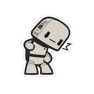 Adorable Tech-Inspired Design Funny Simple Color Kawaii 2D Art Nice  Character - Robot Looking To The Ground Sticker for Sale by Robotkovo