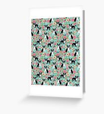 Boston Terrier floral dog breed pet art must have boston terriers gifts Greeting Card