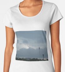 Sky, clouds, birds, wind, buildings Women's Premium T-Shirt