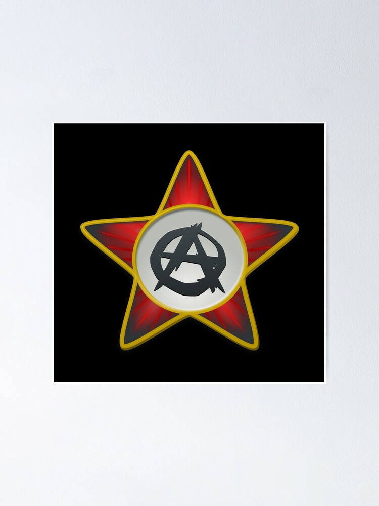 Anarchist Red Star And Circle A Anarchy Symbol Poster By