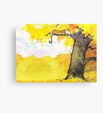Calvin and Hobbes - Fall Break Metal Print