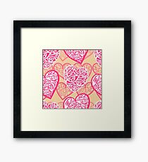 Vector with beautiful decorative heart Framed Print