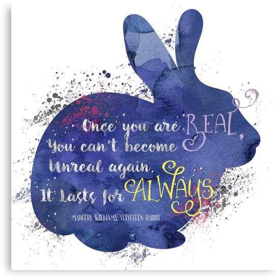 velveteen rabbit quote canvas print by brilliantblue redbubble