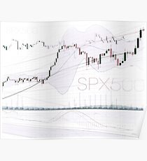 Stock market charts trading and investment concept art photo print Poster
