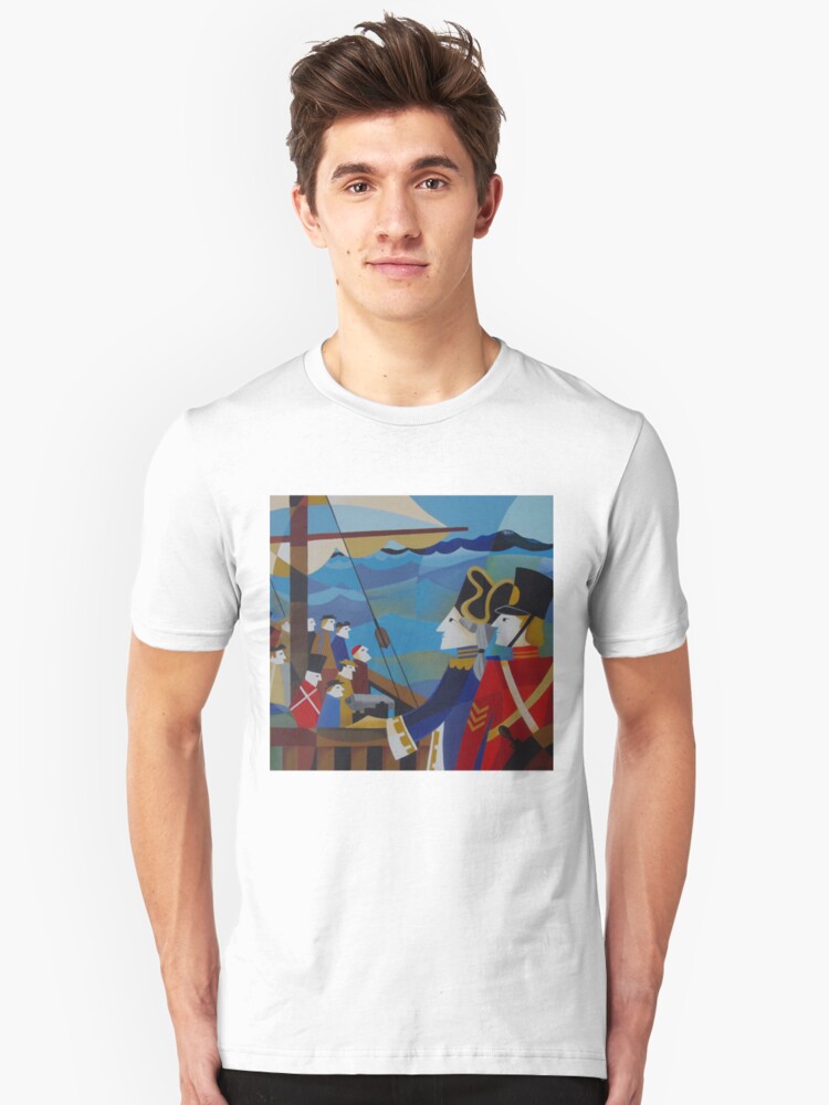 Alternate view of H.M.S.SARAH IN STORM BAY 1837 Slim Fit T-Shirt