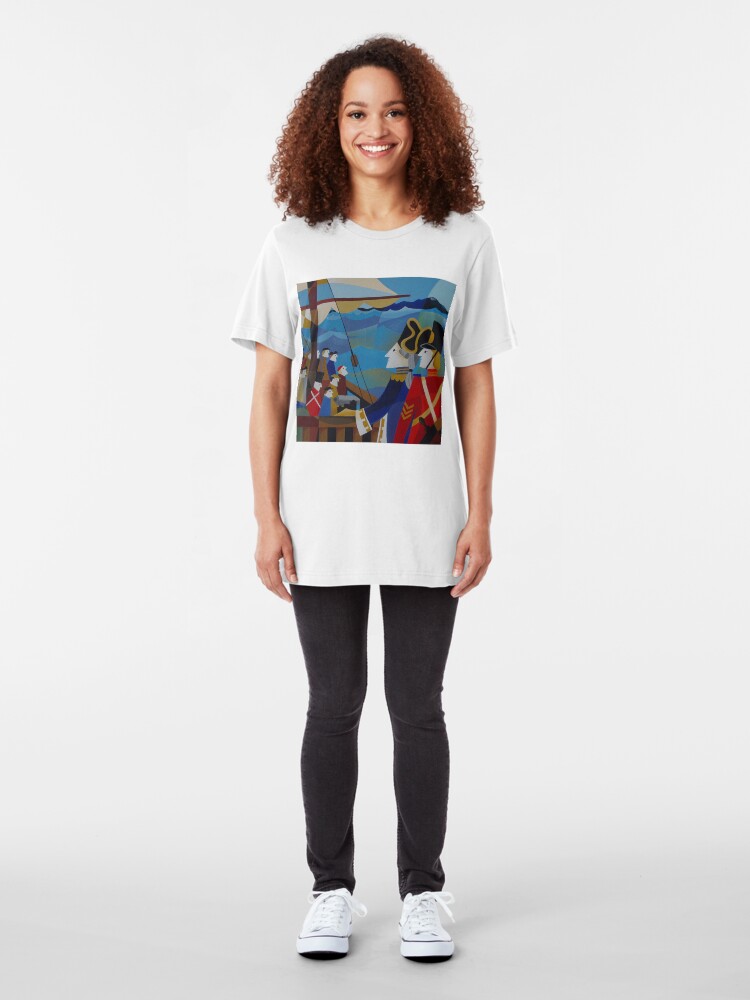 Alternate view of H.M.S.SARAH IN STORM BAY 1837 Slim Fit T-Shirt