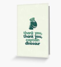 Captain Dinosaur Greeting Card