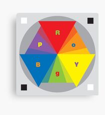 Color Wheel red yellow blue Artist Clock Canvas Print