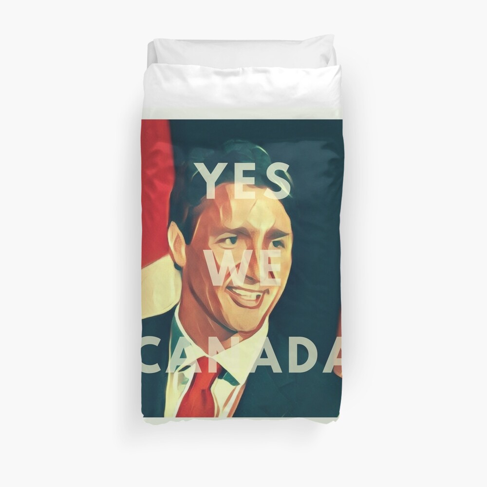 Justin Trudeau Yes We Canada Duvet Cover