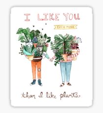 Pegatina Me gustas mucho más de lo que me gustan las plantas