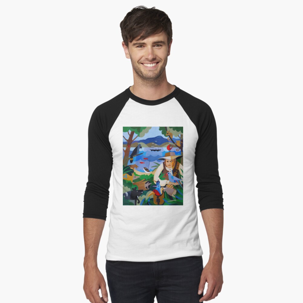 CHARLES DARWIN IN HOBART 1836 Baseball ¾ Sleeve T-Shirt