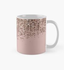 Erröten Rosa Rose Gold Bronze Cascading Glitter Tasse (Standard)