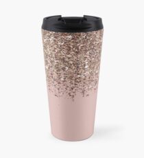Erröten Rosa Rose Gold Bronze Cascading Glitter Thermobecher