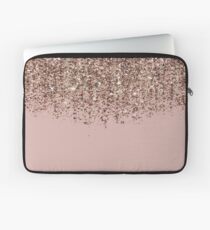 Erröten Rosa Rose Gold Bronze Cascading Glitter Laptoptasche