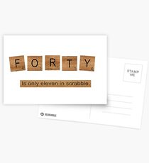 FORTY Is Only Eleven in Scrabble. Postcards