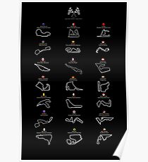 Die Grand Prix Circuits Schwarz Poster