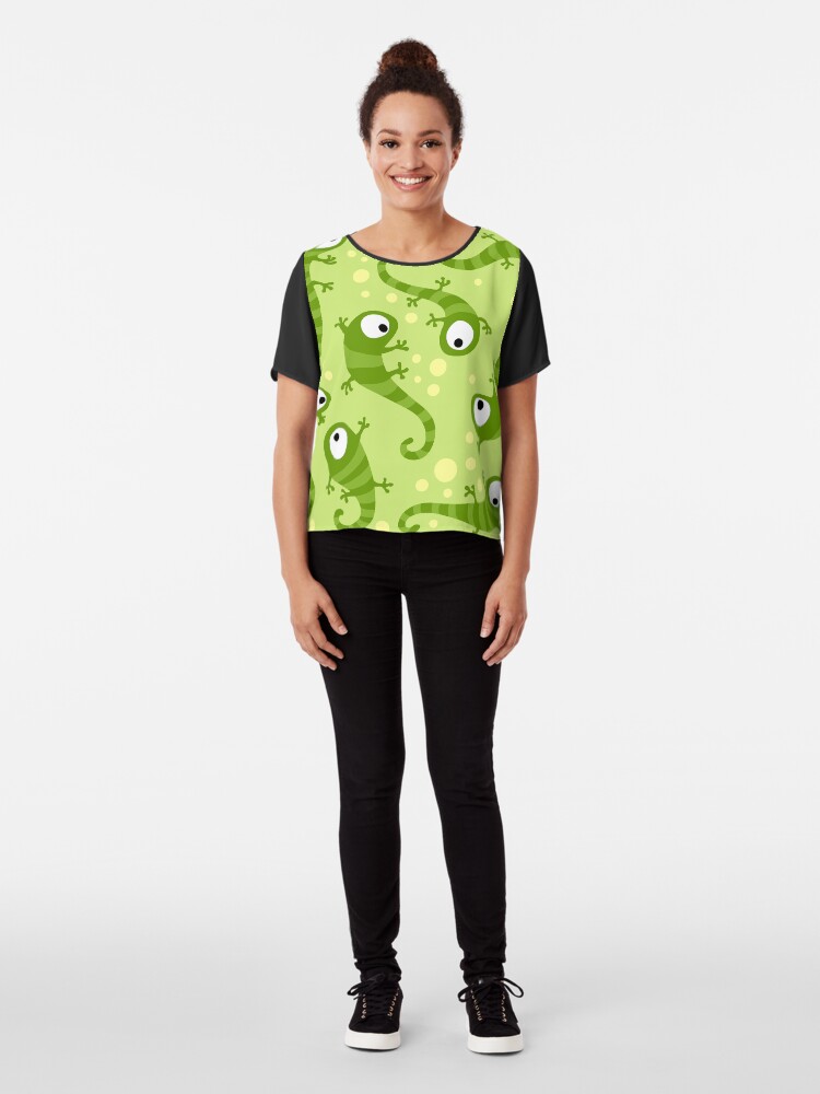 Alternate view of Crazy Gecko Green Chiffon Top