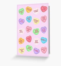 Trump candy hearts (pink) Greeting Card