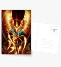 Fire bird golden red Postcards