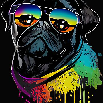 Black Pug Wearing Sunglasses  Pugs, Cute pugs, Pug puppies