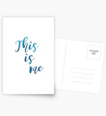 Postales "Este soy yo" acuarela azul claro