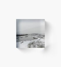 Winter Day at Falkirk Wheel Acrylic Block