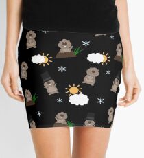 Groundhog Day Pattern Mini Skirt