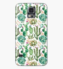 Aquarell Kaktus-Muster Hülle & Klebefolie für Samsung Galaxy