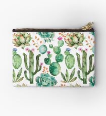 Watercolor Cactus Pattern Studio Pouch