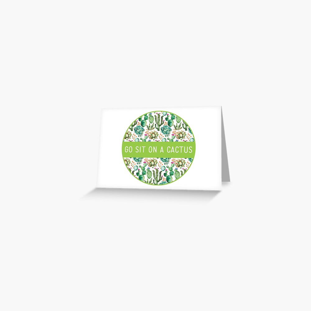 Watercolor Cactus Pattern Greeting Card