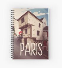 "Paris" Cyling Poster Spiral Notebook