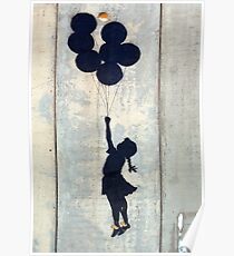 Floating Balloons by Banksy Poster