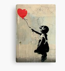 Banksy Red Heart Balloon Canvas Print