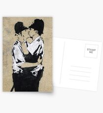 Banksy küssende Polizei Postkarten