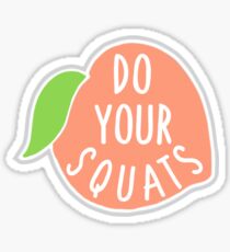 Booty Emoji Stickers Redbubble - do your squats peach sticker