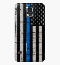 Police blue line Flag Case/Skin for Samsung Galaxy